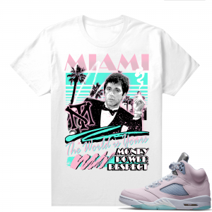 Easter 5s Regal Pink Shirts - White Tony Montana