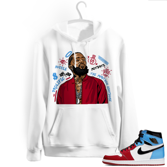 Fearless 1s Jordan Hoodies white - Nipsey Tribute