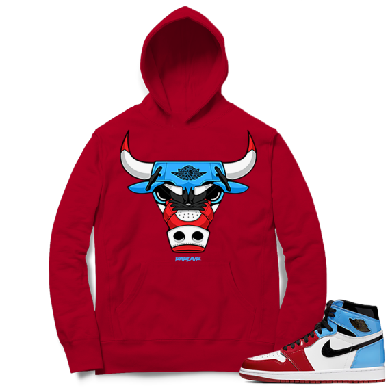 Fearless Jordan 1 OG high Hoodie red - Rare Air Bull