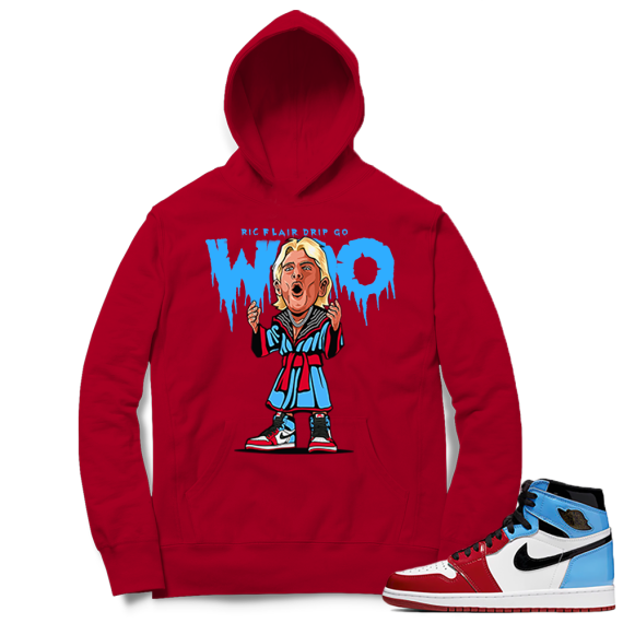 Fearless Jordan 1 OG high Hoodie red - Ric Flair Drip