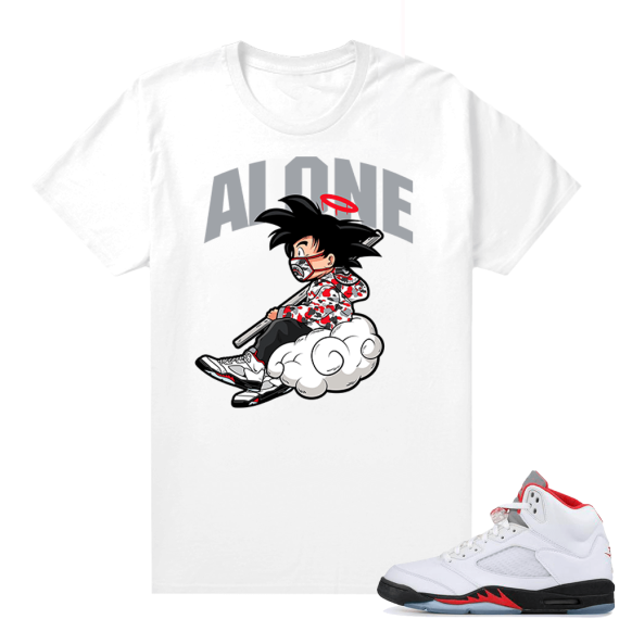 Fire Red 5s sneaker tees White - Alone