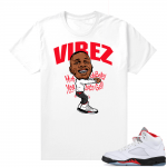 Fire Red 5s sneaker tees White - Dababy Vibez