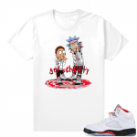 Fire Red 5s sneaker tees White - Get Schwifty