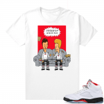 Fire Red 5s sneaker tees White - Hype Beavis and Sneaker-head