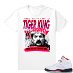 Fire Red 5s sneaker tees White - Joe Exotic