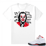 Fire Red 5s sneaker tees White - Joker