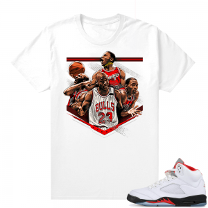 Fire Red 5s matching Graphic tees - MJ Tribute