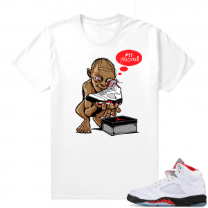 Fire Red 5s sneaker tees White - My Precious