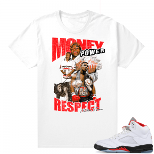 Fire Red 5s sneaker tees White - Tyson MPR Vintage Style