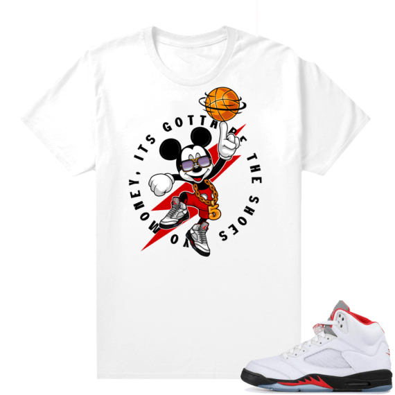 Fire Red 5s sneaker tees White - Gotta Be the Shoes