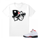 Fire Red 5s sneaker tees White - Bruiser Drip