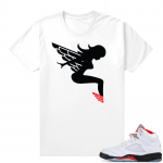 Fire Red 5s sneaker tees White - Wings