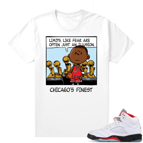 Fire Red 5s matching Graphic tees - PNUTS MJ