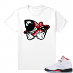 Fire Red 5s sneaker tees White - Bruiser Logo