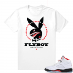 Fire Red 5s sneaker tees White - Fly Boy