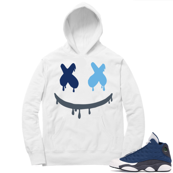 Flint 13s Sneaker Hoodie - White - Smiley Drip