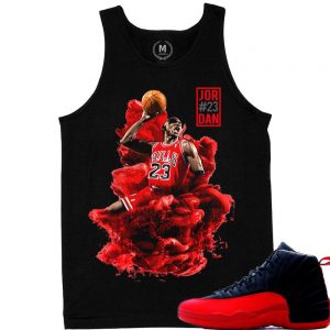 Match Flu Game 12 Jordan Retros | MJ x Dirty Sprite | Black Tank Top Shirt