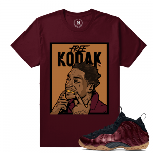 Match Maroon Foamposite | Free Kodak | Maroon T shirt