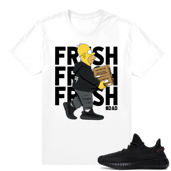 Yeezy Boost 350 V2 Black | Fresh Homer | White Shirt