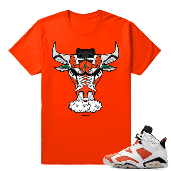 Gatorade 6s Sneaker tees Orange 6s Bull