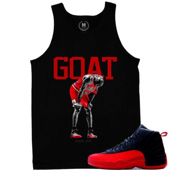 Match Flu Game 12 Jordan Retros | GOAT | Black Tank Top Shirt