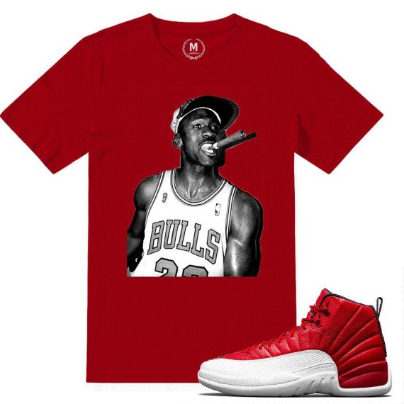 Match Gym Red 12 Jordan Retros | Championship Cigar | Red T shirt