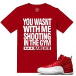 Match Gym Red 12 Jordan Retros | Shooting in the Gym | Red T shirt