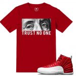 Match Gym Red 12 Jordan Retros | Trust No One | Red T shirt