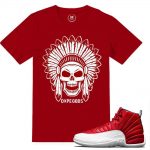 Match Gym Red 12 Jordan Retros | Chief Skull | Red T shirt