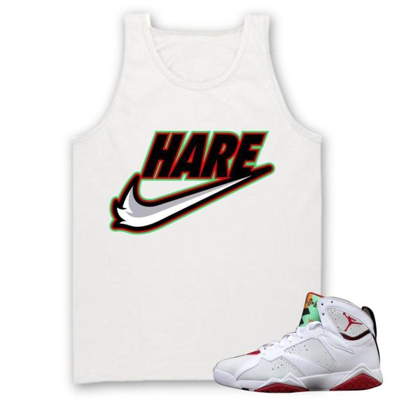 Jordan 7 Hare Tank Tees to match 'Hare Swoosh' White Tank