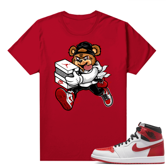 Heritage 1s - Tees Red Bear Sneaker Heist