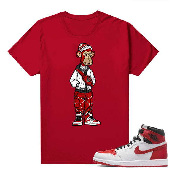 Heritage 1s - Tees Red Bored Sneaker Ape