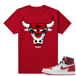 Heritage 1s - Tees Red Rare Air Bull