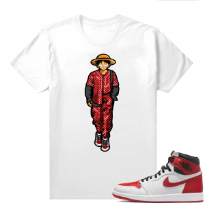 Heritage 1s - Tees White Anime Luffy