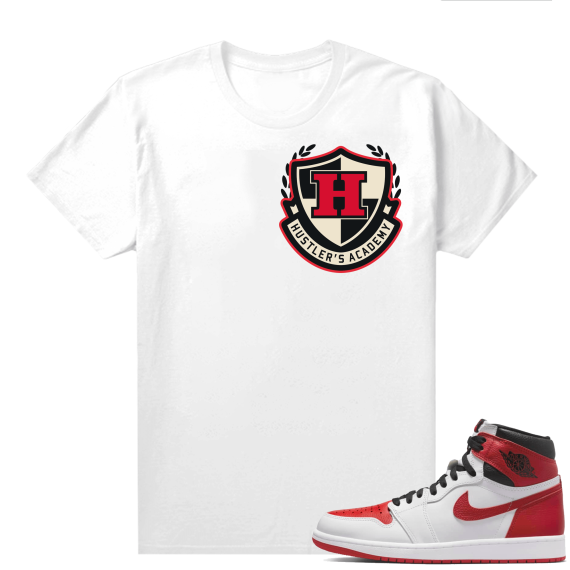 Heritage 1s - Tees White Collective Hustle Group Hustlers Acadamy