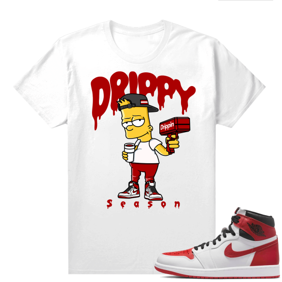 Heritage 1s - Tees White Drippy Season