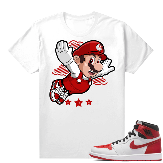 Heritage 1s - Tees White Fly Mario