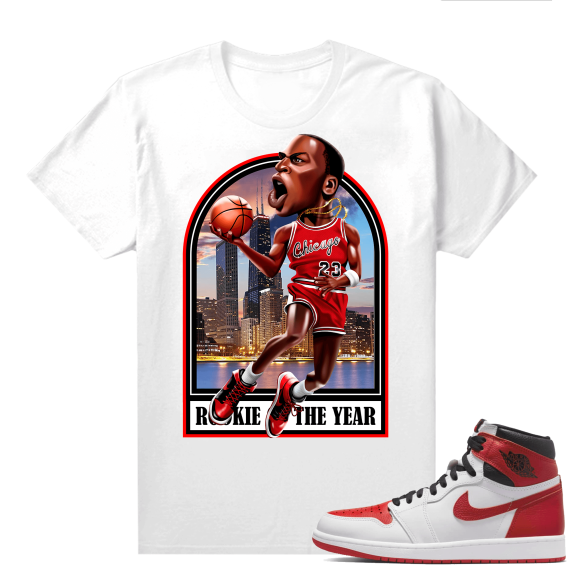 Heritage 1s - Tees White MJ Rookie of the Year