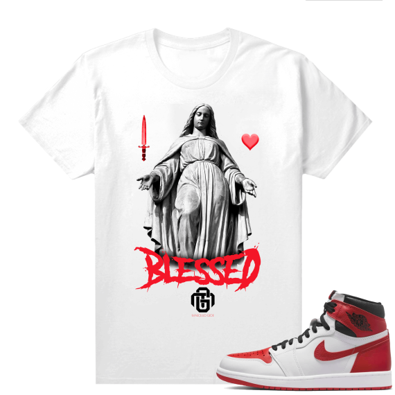 Heritage 1s - Tees White Marcello Gior Blessed