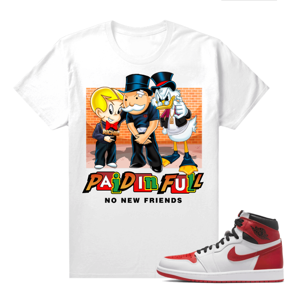 Heritage 1s - Tees White Paid In Full Cartoons