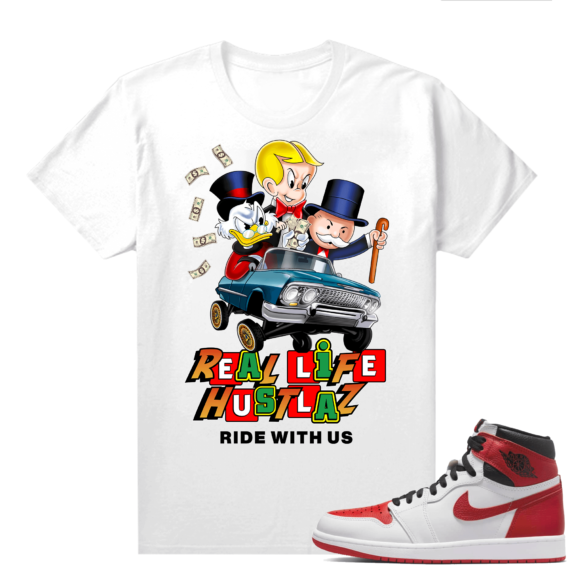 Heritage 1s - Tees White Real Life Hustlers