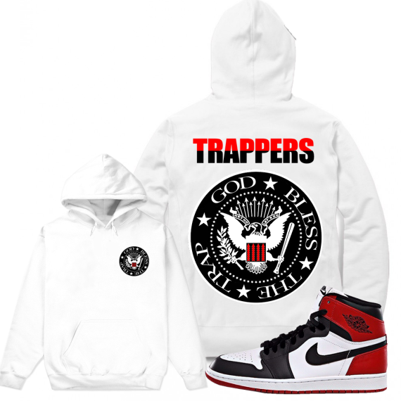 Match Jordan 1 Black Toe | Trappers Anthem | White Hoodie