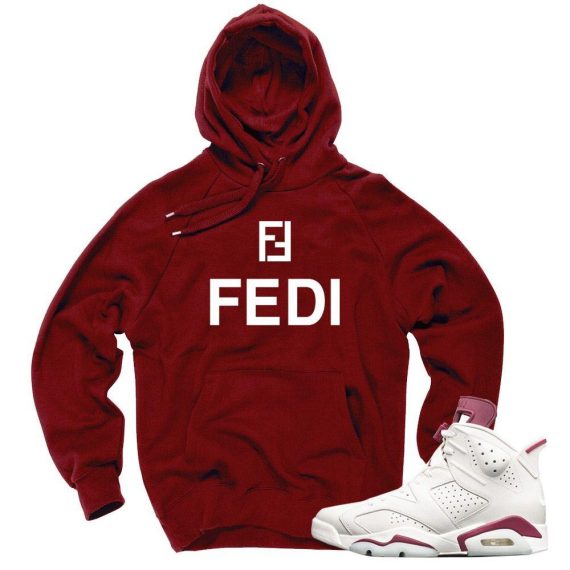 Maroon 6s match 'FEDI' Hoodie|Maroon Hoodie