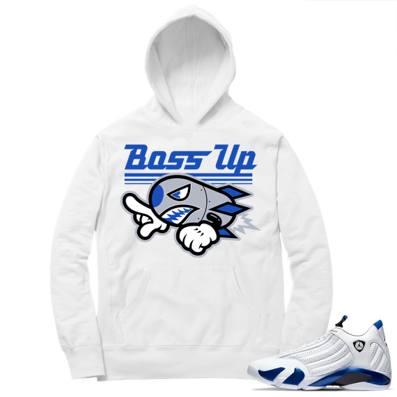 Hyper Royal 14s Match Hoodie - White - Boss Up