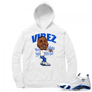 Hyper Royal 14s Match Hoodie - White - Dababy Vibez