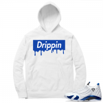 Hyper Royal 14s Match Hoodie - White - Drippin Box