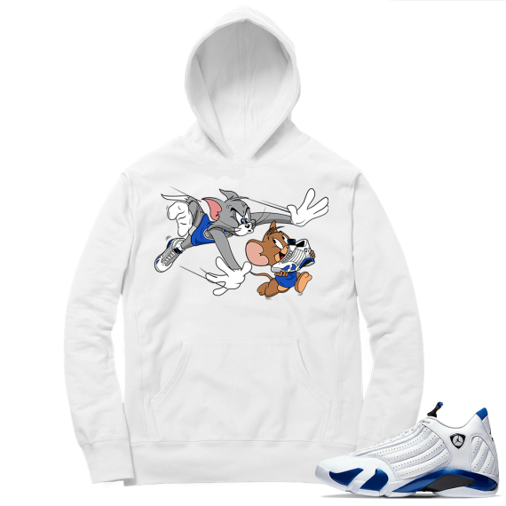 Hyper Royal 14s Match Hoodie - White - Finesse