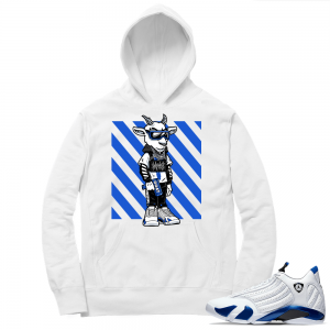 Hyper Royal 14s Match Hoodie - White - Fly Goat