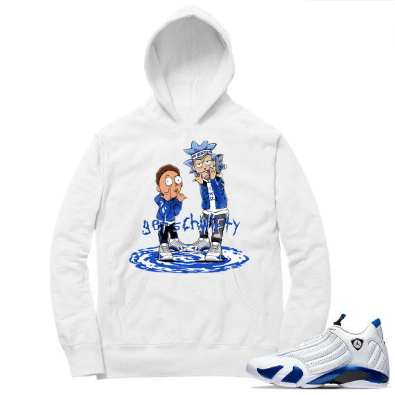 Hyper Royal 14s Match Hoodie - White - Get Schwifty