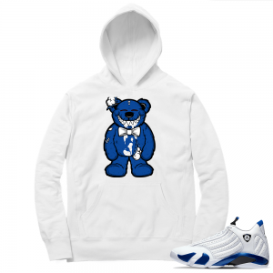 Hyper Royal 14s Match Hoodie - White - Happy Bear